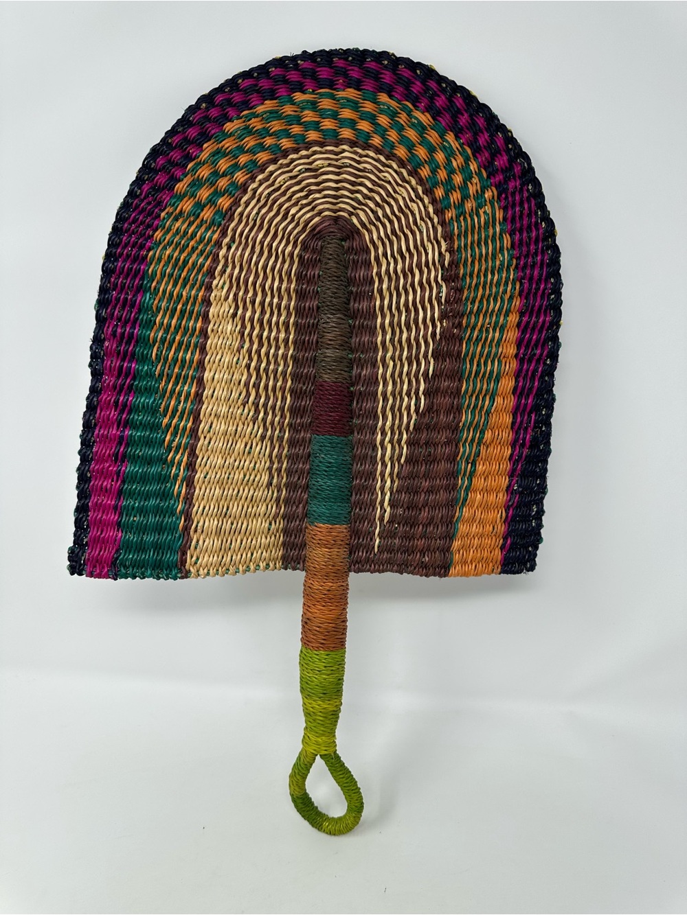 Authentic African Handwoven Grass Straw Bolga Fan Hand Boho Wall Decor NEW